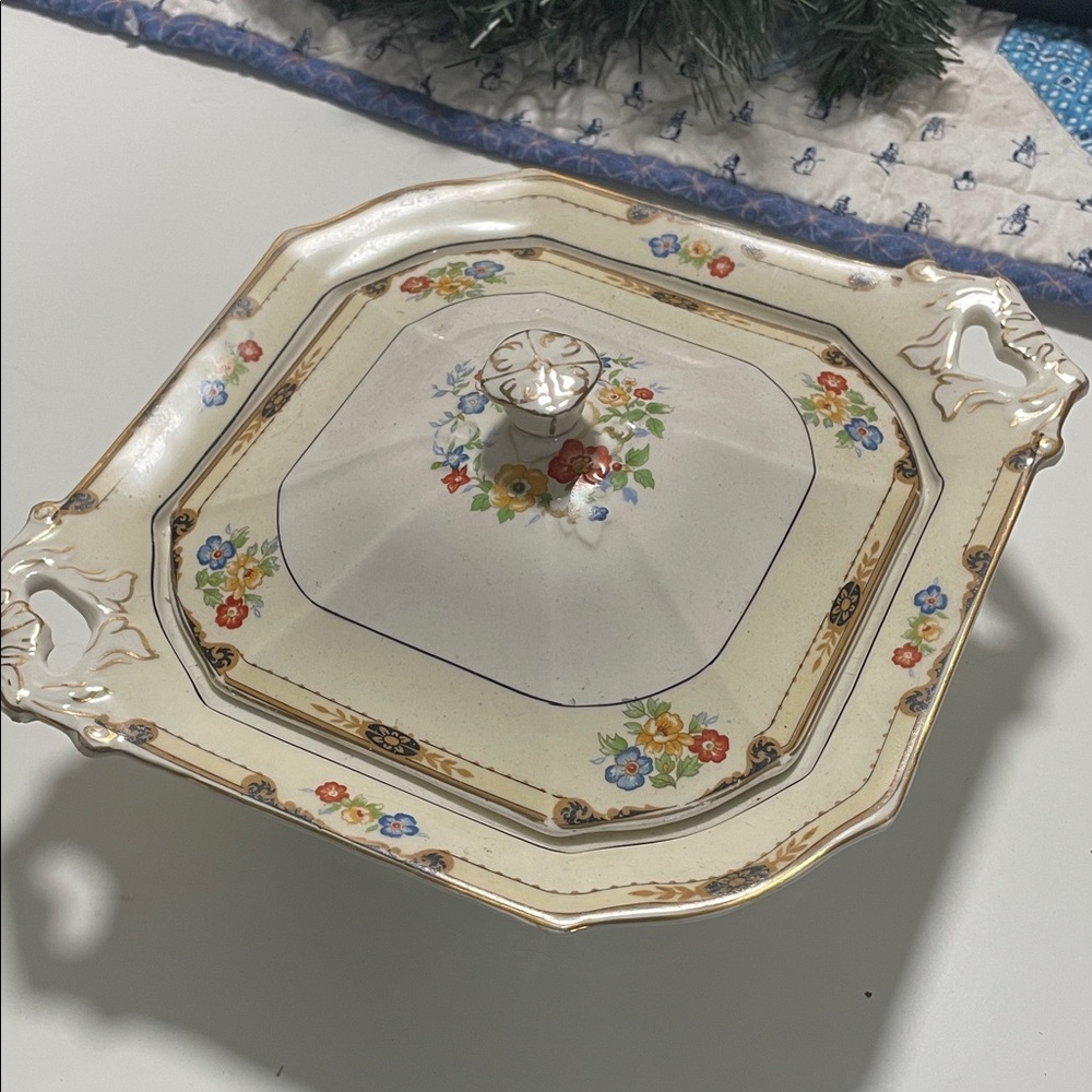 Vintage WH Gribdley Ceramic Serving Dish with Lid